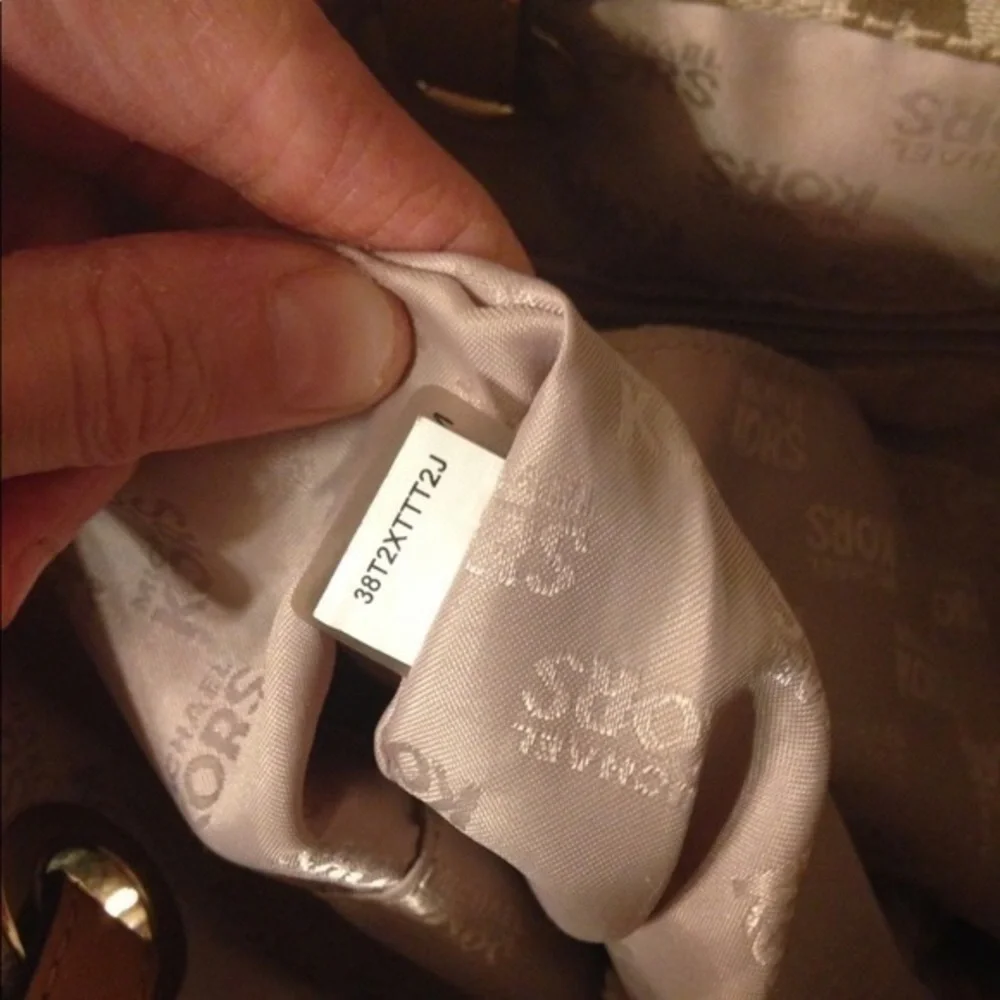 Gold Michael Kors monogram tote